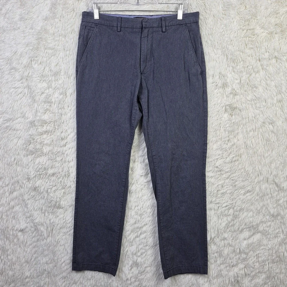 Banana Republic Pants Mens Kentfield‎ Straight Leg Slate Blue Micro Stripe 31x30